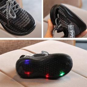 img 2 attached to 👶 Szsppinnshp Baby Boys Girls LED Light Up Sneakers: Soft Mesh Knit Shoes for Toddlers - Ideal for Walking and Running (Toddler/Little Kid)