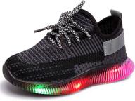 👶 szsppinnshp baby boys girls led light up sneakers: soft mesh knit shoes for toddlers - ideal for walking and running (toddler/little kid) logo