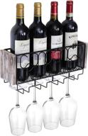 🍷 halcent wall mounted wine rack - wine bottle holder with glass holder, bar wine storage organizer and decor логотип