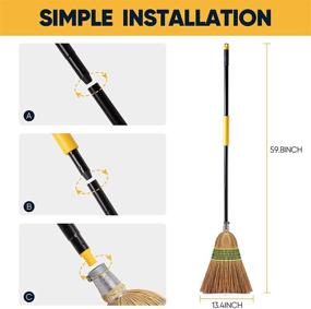 img 2 attached to 🧹 Yocada Heavy-Duty Broom - Outdoor Commercial & Indoor Use | Perfect for Courtyard, Garage, Lobby, Mall, Market, Floors, Home, Office | Leaves, Stone, Dust, Rubbish | 59.8-Inch