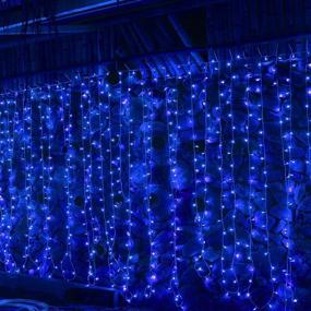 img 3 attached to MAGGIFT 304 LED Curtain String Lights: Remote Control Blue Fairy Lights for Christmas, Wedding, and Party Decoration