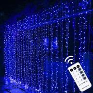 maggift 304 led curtain string lights: remote control blue fairy lights for christmas, wedding, and party decoration логотип