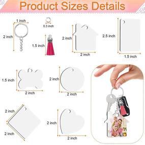 img 1 attached to 🔑 Bulk Sublimation Keychain Blanks: 120Pcs Kit with 6 Styles, Tassels, Rings, Tags for DIY Dog ID Tags, Crafting - Heat Transfer Keychain Blanks