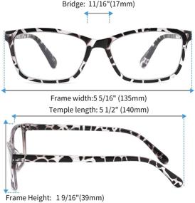 img 1 attached to Yuluki Blue Light Blocking Reading Glasses 3 Pack - 👓 Lightweight Comfortable Rectangle Readers for Men and Women - Fashion Eyeglasses 3.0