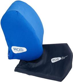 img 4 attached to 🚗 Optimized Window Seat Headrest Pillow for Car, Train, and Airplane Travel - Wolli (Blue)