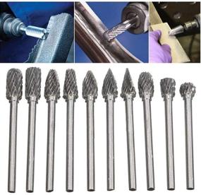 img 3 attached to 🛠️ Premium Rotary Burr Set - Tungsten Carbide Steel Carving Tools for Dremel Rotary Tools - Ideal for Woodworking, Engraving and Drilling - Includes 10pcs