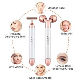 img 3 attached to Electric Face Massager Set, Dual Roller and T-Shaped Face Massager Kit for Firming, Tightening, and Anti-Wrinkles - Also Ideal for Arm, Eye, Waist, and Leg Massage