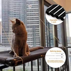 img 3 attached to KGRAPET Cat Window Perch Hammock - Reinforced Cat Window Bed with Pipe Design - 4 Screw Suction Cups - Supports up to 30 Pounds - Space-Saving Cat Window Seat - Perfect for Indoor Cats - Enhance Your Cat's Comfort with a Window Perch