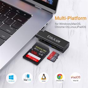 img 1 attached to High-Speed USB C to SD/Micro SD Card Adapter: Thunderbolt 3 OTG Memory Card Reader for MacBook, iPad, Samsung, Pixel, OnePlus