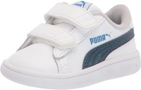 img 4 attached to 👟 PUMA Girls' Smash V2 Velcro Sneaker in Elderberry-Indigo-Silver-White for 2 M US Little Kid: Stylish and Convenient Footwear