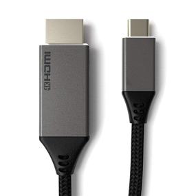 img 4 attached to 🔌 6FT/1.8M USB C кабель HDMI (4K@60Hz) - Тип C кабель HDMI для домашнего офиса, плетеный нейлоновый адаптер кабеля.