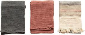 img 4 attached to 🌈 Cotton Tea Towel Set of 3, Multi Color - Creative Co-Op, 3-Inch
