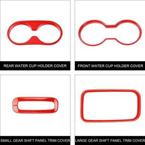 img 3 attached to CheroCar Interior Accessories Decoration Cover Trim Kit Front Rear Water Cup Holder Trim Gear Shift Box Trim Transfer Case Trim Compatible For Jeep Wrangler JK 2011-2017 4-Door (Red)