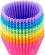 img 1 attached to Amazon Basics Reusable Silicone Baking Cups - 12 Pack Multicolor Muffin Liners for Efficient Baking review by Angela Rodriguez