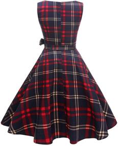 img 3 attached to 👗 Винтажное коктейльное платье Hanpceirs 1950-х годов для женщин - с лодочным вырезом, без рукавов, стиль свинг