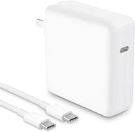 upgraded 87w usb c power adapter for mac book pro 13/15 inch (2016 and later) and mac book air (2018 and later) - dmeats, including a 6.6ft usb c-c cable logo