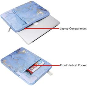 img 1 attached to 📱 MOSISO Tablet Sleeve - iPad Pro 11 inch (3rd Gen) M1 5G 2021-2018, 2020 10.9 iPad Air 4, 10.2 iPad 8th/7th, 10.5 iPad Air 3, iPad 9.7, Watercolor Marble Vertical Bag in Blue - Polyester Material