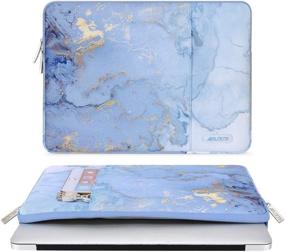 img 3 attached to 📱 MOSISO Tablet Sleeve - iPad Pro 11 inch (3rd Gen) M1 5G 2021-2018, 2020 10.9 iPad Air 4, 10.2 iPad 8th/7th, 10.5 iPad Air 3, iPad 9.7, Watercolor Marble Vertical Bag in Blue - Polyester Material