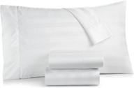 🛏️ high-quality charter club damask stripe 550 thread count supima cotton queen sheet set, 4-piece in classic white color logo