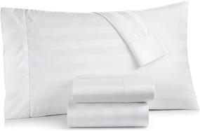 img 4 attached to 🛏️ High-Quality Charter Club Damask Stripe 550 Thread Count Supima Cotton Queen Sheet Set, 4-Piece in Classic White Color