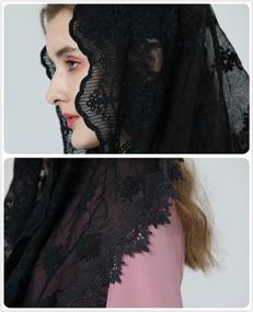 img 3 attached to Catholic Mantilla Infinity Covering Blue Women's Accessories for Special Occasion Accessories