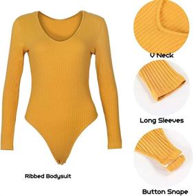 img 2 attached to GEMBERA Womens Bodysuit Bodycon Bodysut Women's Clothing in Bodysuits