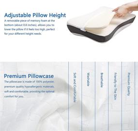 img 1 attached to Memory Foam Cervical Pillow for Neck and Shoulder Pain Relief, Adjustable Contour Pillow for Better Sleep, Orthopedic Support for Stomach, Back, and Side Sleepers