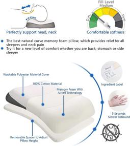 img 2 attached to Memory Foam Cervical Pillow for Neck and Shoulder Pain Relief, Adjustable Contour Pillow for Better Sleep, Orthopedic Support for Stomach, Back, and Side Sleepers