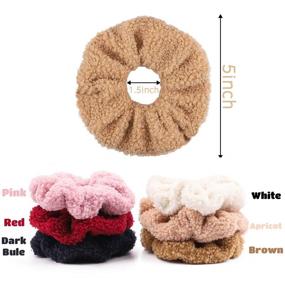 img 3 attached to 🎀 WATINC 6Pcs Teddy Faux Fur Hair Scrunchies: Colorful Large Hair Ties for Women & Girls. Elastic Hair Bobbles for Ponytail Holder. Hair Accessories Ropes Scrunchie Set in Solid Colors.