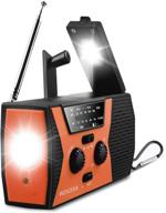 📻 2020 wdgssa emergency crank weather radio with solar power, 2000mah hand crank portable am/fm/noaa weather radio with flashlight, reading lamp, cell phone charger, sos for home and emergency (orange) logo