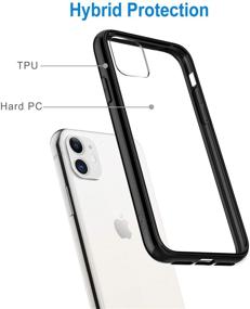 img 2 attached to 📱 JETech iPhone 11 Case (2019), 6.1-Inch - Shockproof Bumper Cover, Anti-Scratch Clear Back (Black) - Top Rated Protection