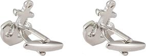 img 1 attached to Knighthood Anchor Nautical Cufflinks Silver