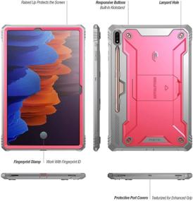 img 2 attached to 📱 Poetic Revolution Samsung Galaxy Tab S7 Plus Case: Full-Body Heavy Duty Protection with S Pen Holder and Wireless Charging Support - Pink