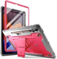 📱 poetic revolution samsung galaxy tab s7 plus case: full-body heavy duty protection with s pen holder and wireless charging support - pink logo