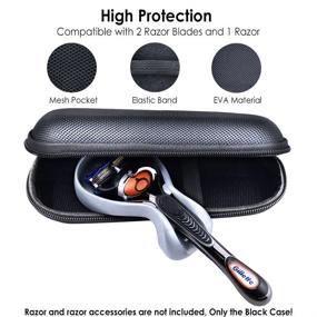 img 1 attached to Premium EVA Razor Travel Case for Gillette Mach 3 Fusion ProGlide - Mesh Pocket for 2 Blades, Lightweight with Carrying Handle & Durable Zipper by Enerfort (Case Only, Black)