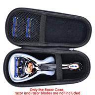 premium eva razor travel case for gillette mach 3 fusion proglide - mesh pocket for 2 blades, lightweight with carrying handle & durable zipper by enerfort (case only, black) logo