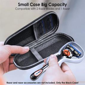 img 3 attached to Premium EVA Razor Travel Case for Gillette Mach 3 Fusion ProGlide - Mesh Pocket for 2 Blades, Lightweight with Carrying Handle & Durable Zipper by Enerfort (Case Only, Black)