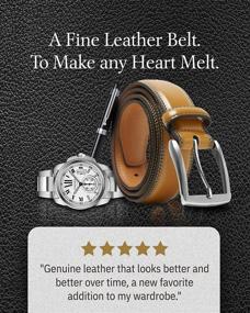 img 1 attached to Genuine Leather Men's Dress Belts - Men's Accessories and Belts