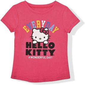 img 1 attached to ✨ Одежда для девочек "Hello Kitty Glitter Sleeve": топы, футболки и блузки для дополнительного блеска!