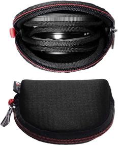 img 1 attached to 📷 Small Water-Resistant Lycra Design Camera Filter Case Bags for Round Filters Up to 62mm - Lens Filter Pouch