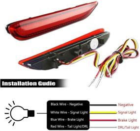 img 3 attached to 🚦 Enhance Safety with GTINTHEBOX 3D Optic Red LED Rear Bumper Reflector Brake Tail Lights