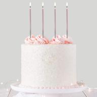 🎂 gradient metallic pink silver cake candles - 24 count luxury birthday, anniversary, wedding, baby shower cupcake sparklers for women logo