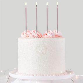 img 4 attached to 🎂 Gradient Metallic Pink Silver Cake Candles - 24 Count Luxury Birthday, Anniversary, Wedding, Baby Shower Cupcake Sparklers for Women