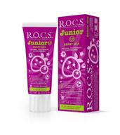 🍓 r.o.c.s. junior berry mix toothpaste - enhanced enamel whitening & gum protection for children ages 6-12 - delightful flavors, safe to swallow - natural formula, no fluoride or sulfate logo