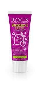 img 3 attached to 🍓 R.O.C.S. Junior Berry Mix Toothpaste - Enhanced Enamel Whitening & Gum Protection for Children ages 6-12 - Delightful Flavors, Safe to Swallow - Natural Formula, No Fluoride or Sulfate