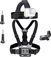 📷 vvhooy action camera accessory kit: chest mount harness and head strap for gopro hero 9 8 7 6/akaso brave 7 le/ek7000/v50 elite/dragon touch/vemont waterproof action camera logo