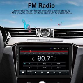 img 1 attached to 🚗 10,1-дюймовое автомобильное стерео Hikity на Android с сенсорным экраном, GPS-навигацией, Bluetooth, WiFi, функцией Mirror Link, двумя USB-портами и камерой заднего вида.