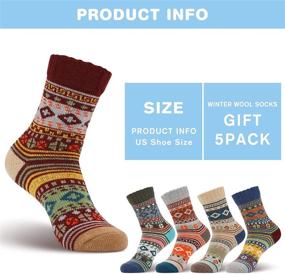 img 3 attached to Comfy & Cozy: OLIBUY Women's Winter Socks – 5 Pairs of Soft Breathable Wool Athletic Socks in Foot Size 9-11, Perfect as Gifts for Women or Men