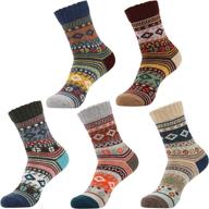 comfy & cozy: olibuy women's winter socks – 5 pairs of soft breathable wool athletic socks in foot size 9-11, perfect as gifts for women or men логотип