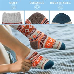 img 2 attached to Comfy & Cozy: OLIBUY Women's Winter Socks – 5 Pairs of Soft Breathable Wool Athletic Socks in Foot Size 9-11, Perfect as Gifts for Women or Men